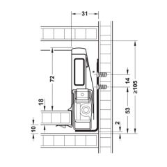 Hafele M. Box P Vis Y.İç Çek. Ön Paneli 1200mm, Gri Renk