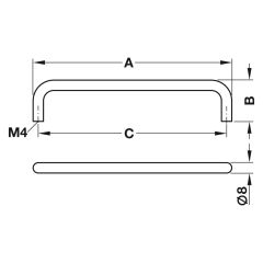 Hafele  RYAN III Paslanmaz Çelik Mobilya Kulp (192 mm)