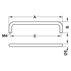 Hafele RYAN III Mat Siyah Mobilya Kulp (160mm)