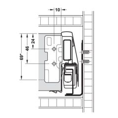 Hafele M. Box P Vis İç Çek. Ön Paneli 1200mm, Gri Renk