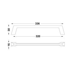 Hafele Mobilya Kulpu Tria 320mm Paslanmaz Çelik