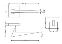 Hafele FLOOD Kol Seti Barelli Tip (PC) Bronz