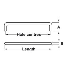 Hafele RYAN III Mat Krom Çelik Yuvarlak Mobilya Kulp (128 mm)