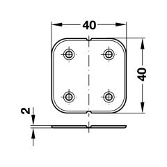 Hafele Milsiz Menteşe Plastik 40x40mm Beyaz (100 Adet)