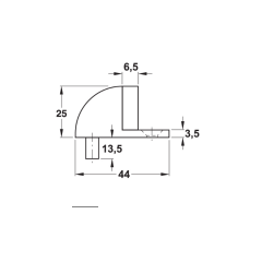 Hafele Zemine Monte Kapı Stoperi, Mat Siyah Renk 44x25 mm