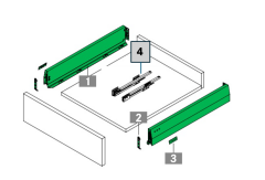 Grass Nova Pro One Çekmece Rayı Antrasit 30cm
