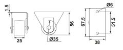 Hafele PESANTE Sabit Frensiz Tekerlek Turuncu Ø35x56mm