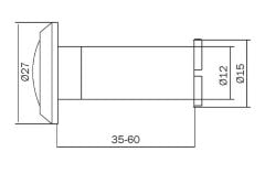 Kapı Dürbünü  180° 35-60 mm Krom