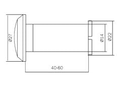 Kapı Dürbünü  200° 40-60 mm Krom