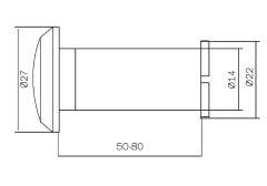 Kapı Dürbünü  200° 50-80 mm Krom