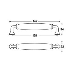 Hafele Mobilya Kulpu Leon 128mm Mat Siyah