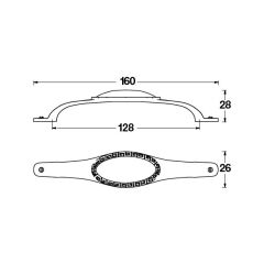 Hafele Mobilya Kulpu Betty 128mm Antik Gümüş