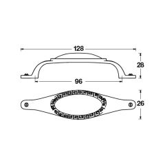 Hafele Mobilya Kulpu Betty 96mm Antik Gümüş