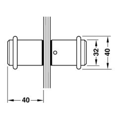 Hafele Cam Kapı Kulpu Yuvarlak Krom P. 32x40mm