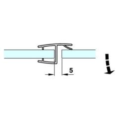 Hafele Cam Kapı Fitili Cam/Cam 180° / 2170mm