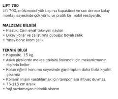 Gardırop Asansörü Lift 700 75-115cm 15kg Siyah