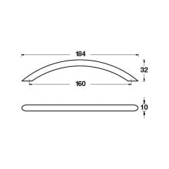 Hafele Mobilya Kulpu Rune 160mm Paslanmaz Çelik