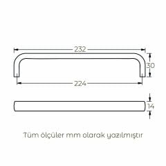 Hafele Mobilya Kulpu Umberto3 224mm Nikel
