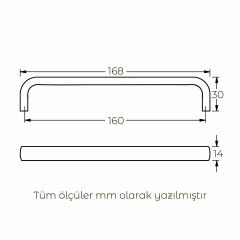 Hafele Mobilya Kulpu Umberto3 160mm Paslanmaz Çelik