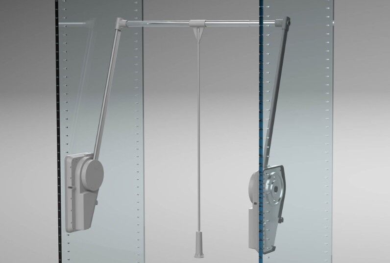 Gardırop Asansörü Lift 151 75-115cm 20kg Alüminyum Gri