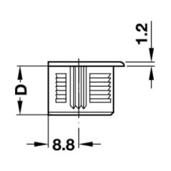 Hafele Rafix 20 Gövde Beyaz 16Mm (100 Adet)