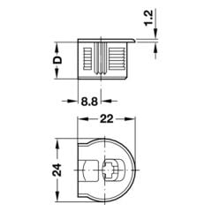 Hafele Rafix 20 Gövde Beyaz 16Mm (100 Adet)