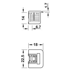 Hafele Rafix 20 Tab S Gövde Siyah 19Mm (100 Adet)