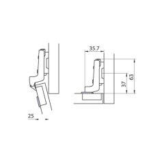 Hafele M.K. Tas menteşe Ydb 45/9,5 Dübelli,8mm