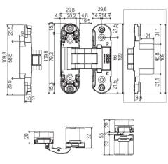 AGB Gizli Kapı Menteşesi 2.0 Eclipse Krom Kaplama Mat