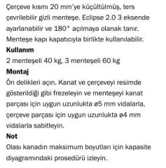 AGB Gizli Kapı Menteşesi 2.0 Eclipse Siyah Mat