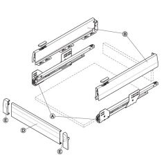 Hafele İç Çekmece Seti 60'lık Modül İçin Bordürsüz 45'lik Gri