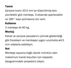 AGB Gizli Kapı Menteşesi 2.1 Eclipse Nikel Kaplama