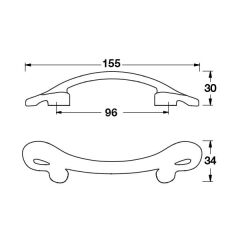 Hafele Mobilya Kulpu Angelo 96mm Antik Bakır