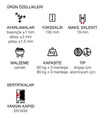 AGB Gizli Kapı Menteşesi 2.1 Eclipse Krom Mat