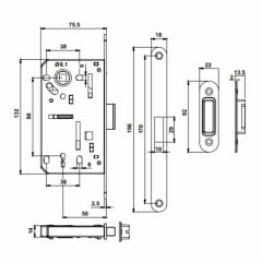 Hafele Manyetik Kilit Oda Tipi (CB) 50/18mm Parlak Krom