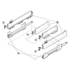 Hafele M. Box P35 Eviye Altı Vidalı İç Çekmece 18/92/500mm, B. Antrasit Renk