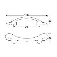 Hafele Mobilya Kulpu Angelo 96mm Parlak Krom