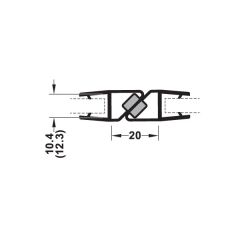 Hafele Mıknatıslı Cam Kapı Fitili 180 Derece 8-10/2500mm