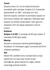 AGB Gizli Kapı Menteşesi 3.2HD Eclipse Emaye Pirinç Kaplama