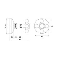 Hafele Ankastre Stop Valf Klassis 20mm Bronz