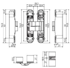 AGB Gizli Kapı Menteşesi 3.2HD Eclipse Siyah Mat