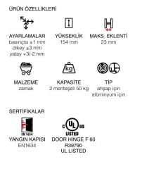 AGB Gizli Kapı Menteşesi 4.1 Eclipse Nikel