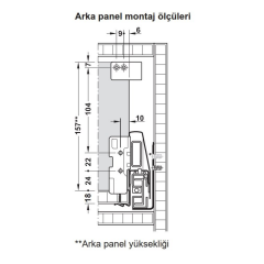 Hafele İç Çekmece Seti 120'lik Modül İçin Kare Bordürlü 35'lik Beyaz