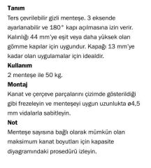 AGB Gizli Kapı Menteşesi 4.1 Eclipse Krom Mat