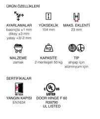 AGB Gizli Kapı Menteşesi 4.1 Eclipse Krom Mat
