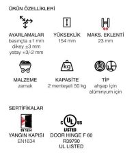 AGB Gizli Kapı Menteşesi 4.1 Eclipse Krom Mat