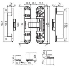 AGB Gizli Kapı Menteşesi 4.1 Eclipse Siyah Mat