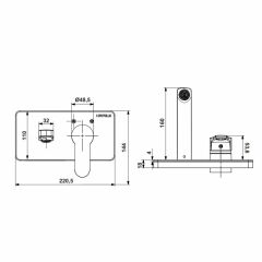 Hafele Ankastre Lavabo Bataryası Rio Sıva Üstü Grubu Parlak Krom