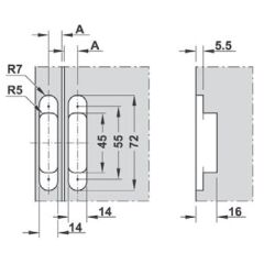 Hafele Arch Gizli Menteşe Ayarlı Siyah 14X72Mm