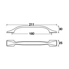 Hafele Mobilya Kulpu Adda 160mm Antik Bronz